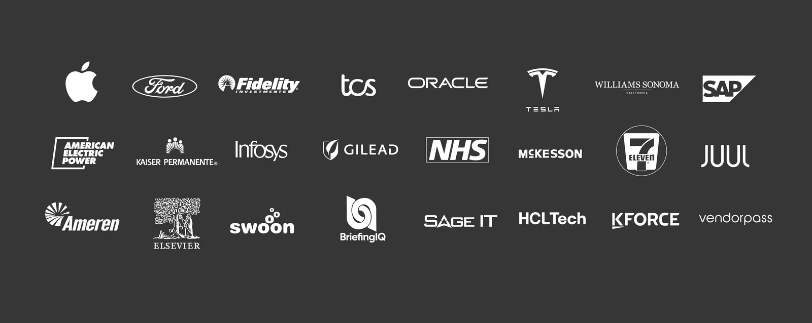 Logos of Calisto Corporation's clients